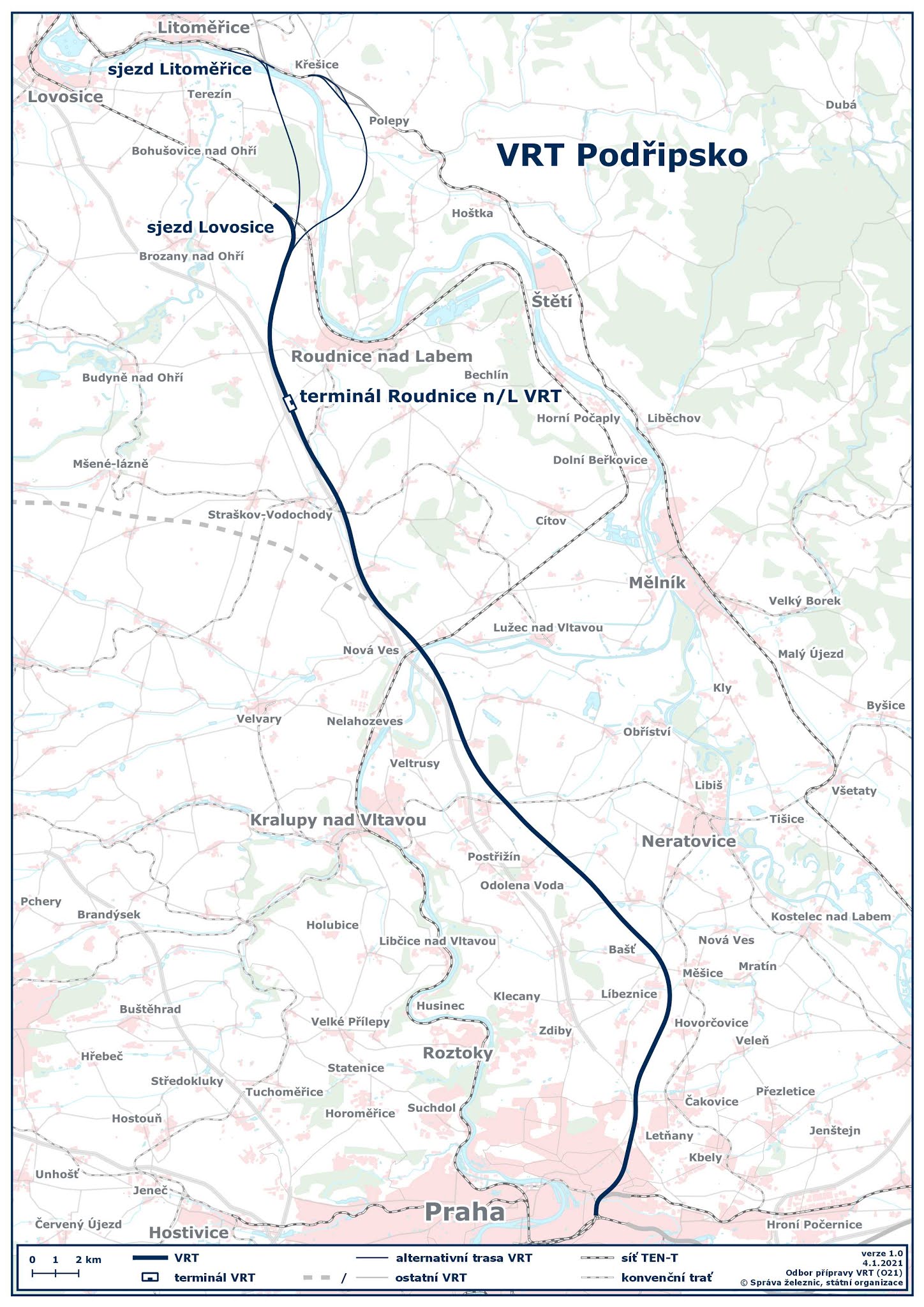 Mapa VRT Podřipsko